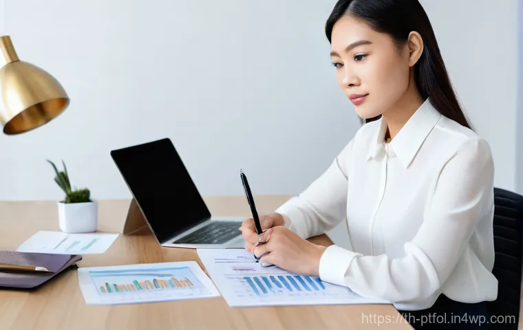 보험 포트폴리오와 경제 상황의 상관관계 - **Prompt 1: Modern Financial Review and Empowerment**
    A young Thai woman, approximately 28-35 ye...