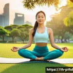보험 포트폴리오 최적화를 위한 최신 트렌드 분석 - **Digital Health & Proactive Wellness:** A vibrant, sunlit scene featuring a young Thai woman in her...