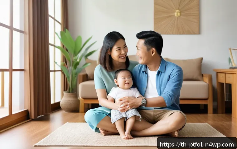 보험 포트폴리오의 전략적 구성 원칙 - A warm and modern Thai family scene illustrating comprehensive insurance coverage: a middle-aged Tha...